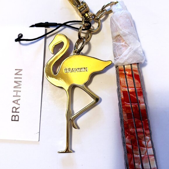 Brahmin Pink Flamingo Melbourne Tassel - Picture 2 of 2